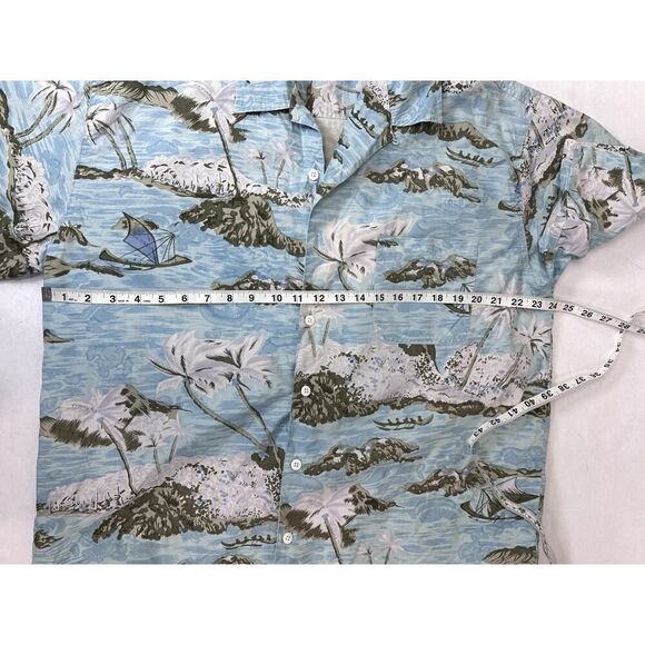 Vintage Silk Hawaiian Shirt 100% Silk Button Down - Size XL - Picture 5 of 9